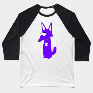 Purple cartoon wolf Baseball T-Shirt